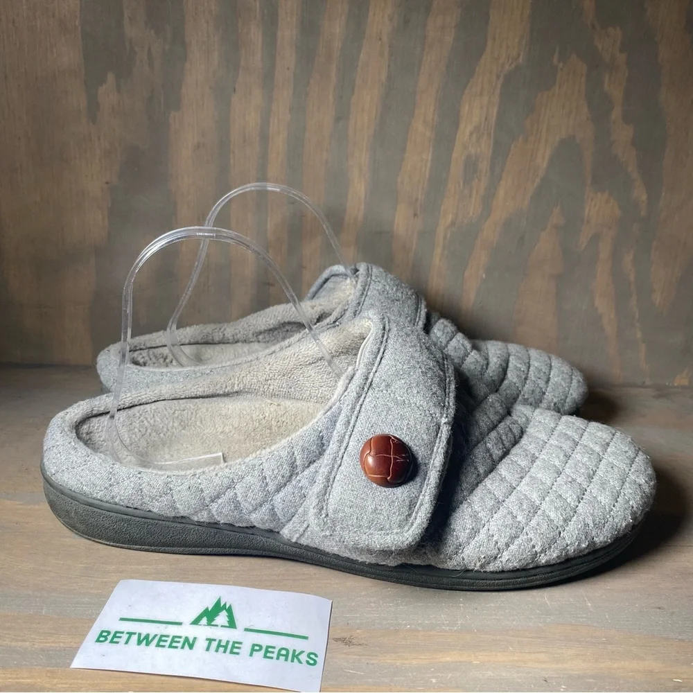 Vionic Womens Indulge Carlin Gray Mule Slippers Size 12
